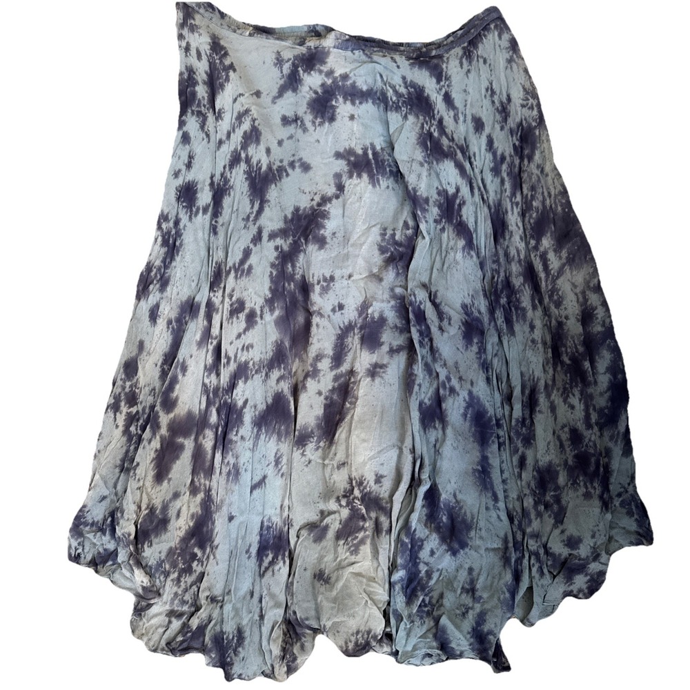 Sterling Styles Women's Maxi Skirt One Size (XL)  Blue Art To Wear Boho‎ Peasant